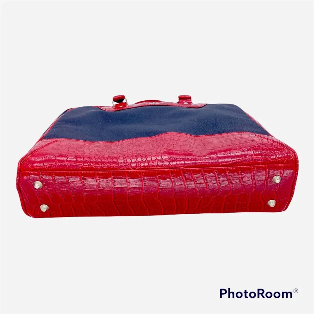 Icon Black Red Faux Crocodile Leather Fashionable Stylish Bag Laptop Case